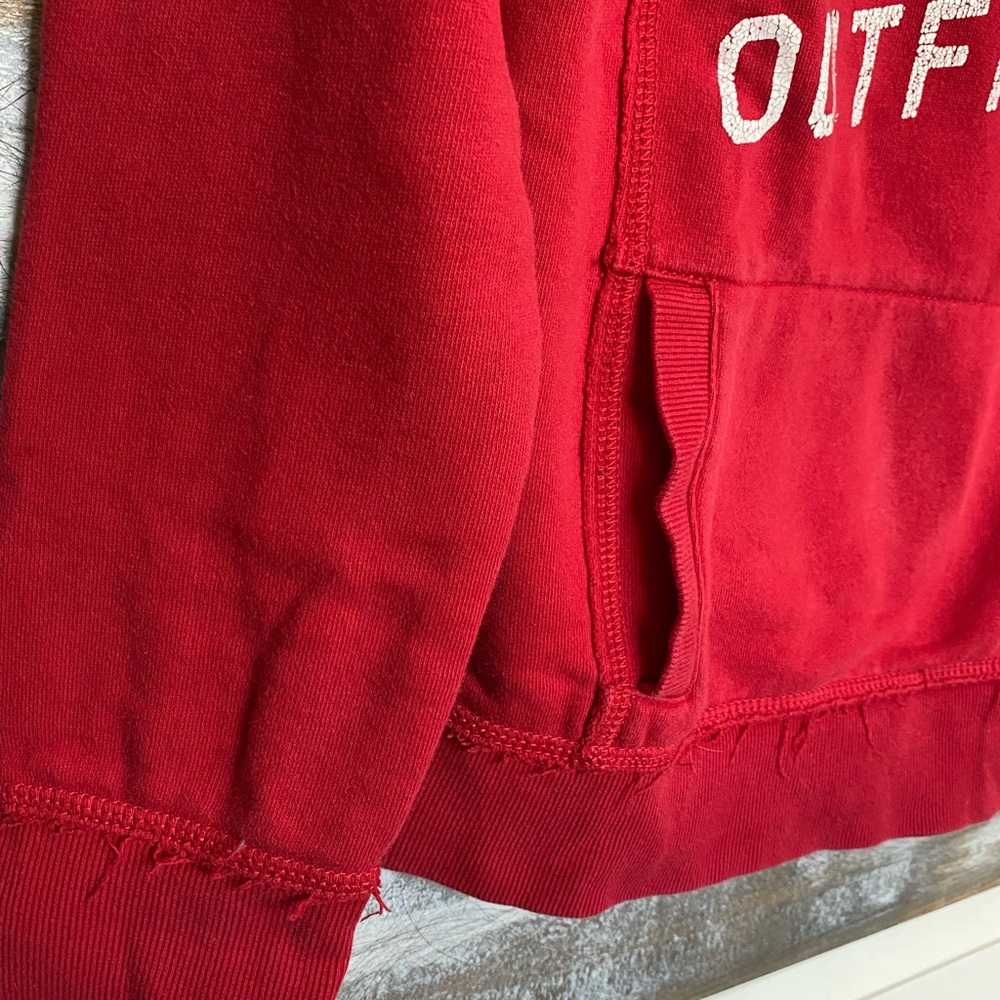 AE Red Hoodie w Distressed Edging - Picture 4 of 6